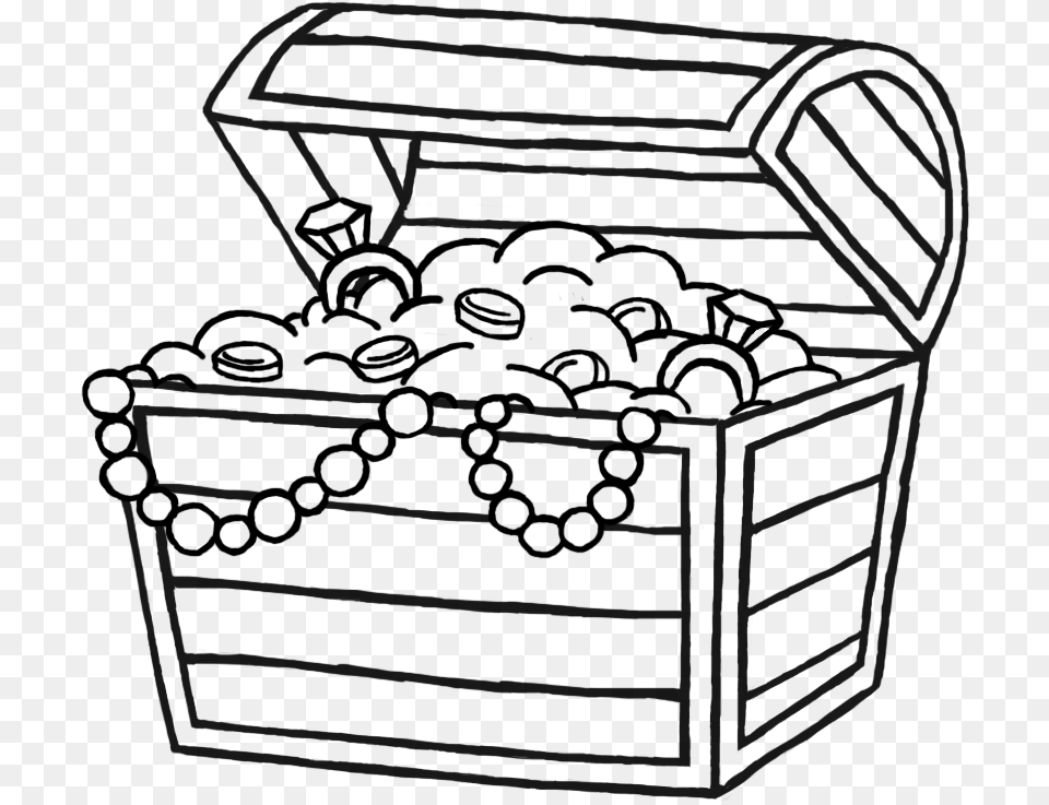 Game Chest Clipart Outline Treasure Chest, Gray Free Png Download