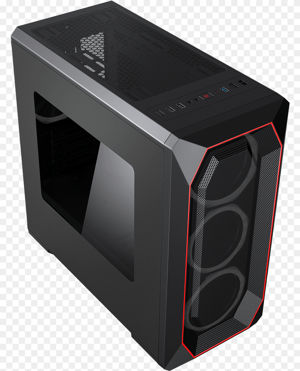 Game Max Kamikaze Pc Gaming Case With Window Pc Case Background, Electronics, Speaker Free Transparent Png