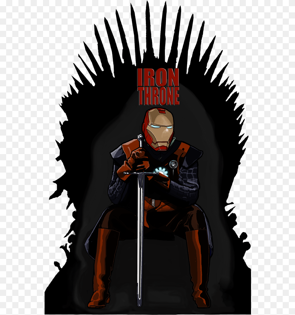 Game Of Thrones Chair Picture House Stark Iron Man, Adult, Person, Male, Comics Png Image