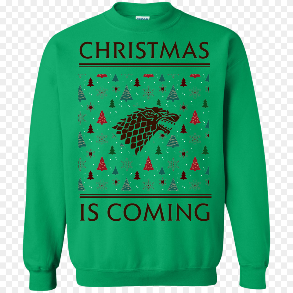 Game Of Thrones Christmas Is Coming House Stark Ugly Sweater Hoodie, Clothing, Knitwear, Sweatshirt Png
