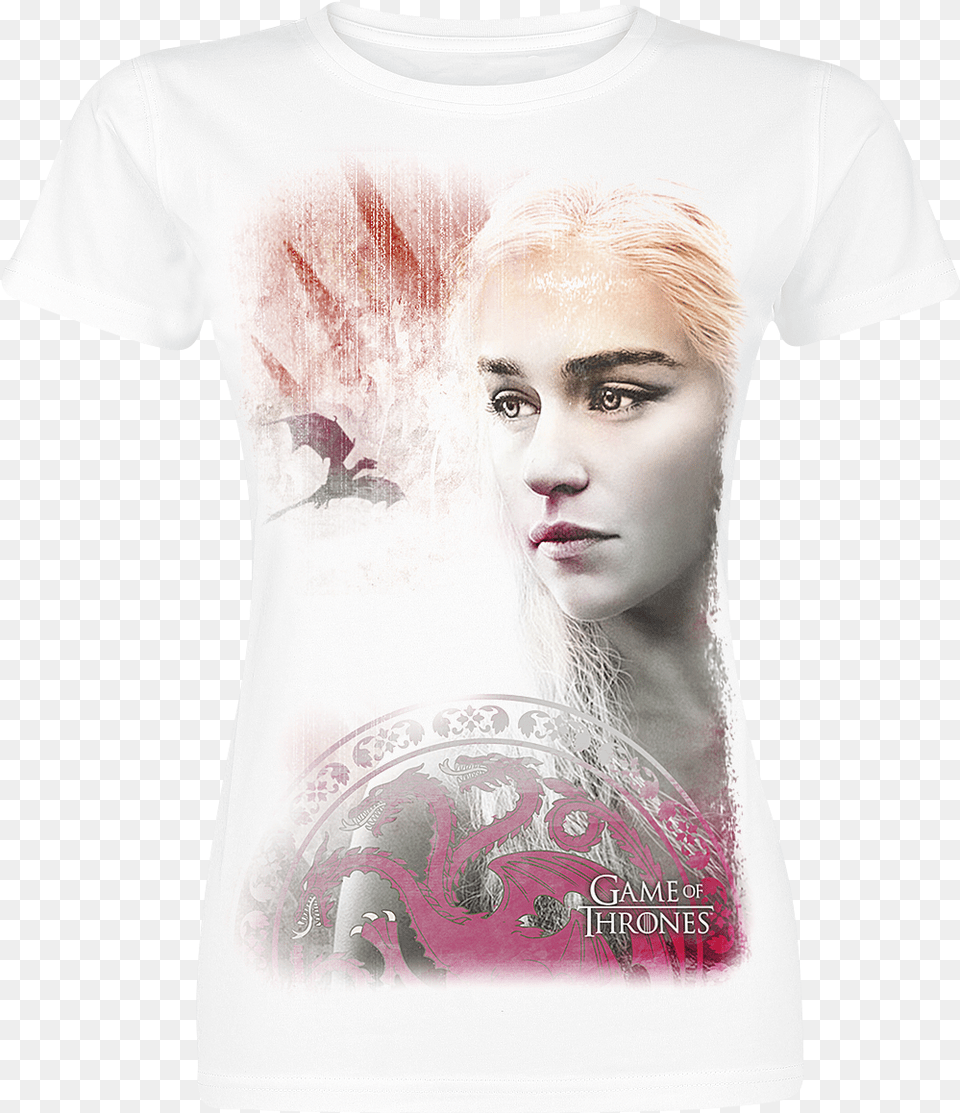 Game Of Thrones Daenerys Targaryen Mother Of Dragons Girls Shirt White S, Clothing, T-shirt, Head, Face Free Transparent Png