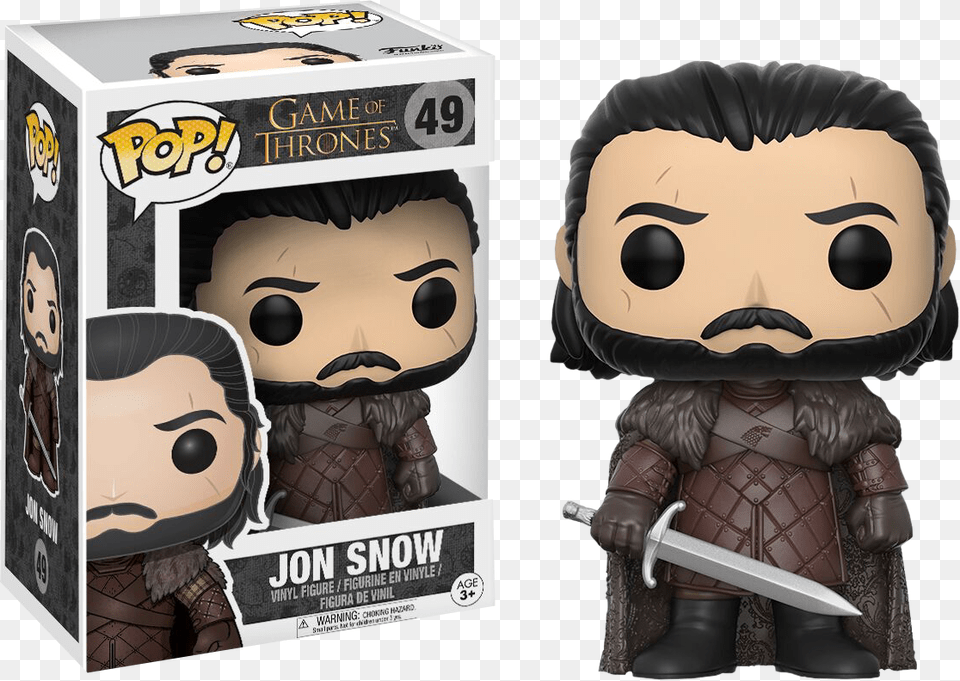 Game Of Thrones Figurine Pop Jon Snow, Weapon, Sword, Book, Comics Png