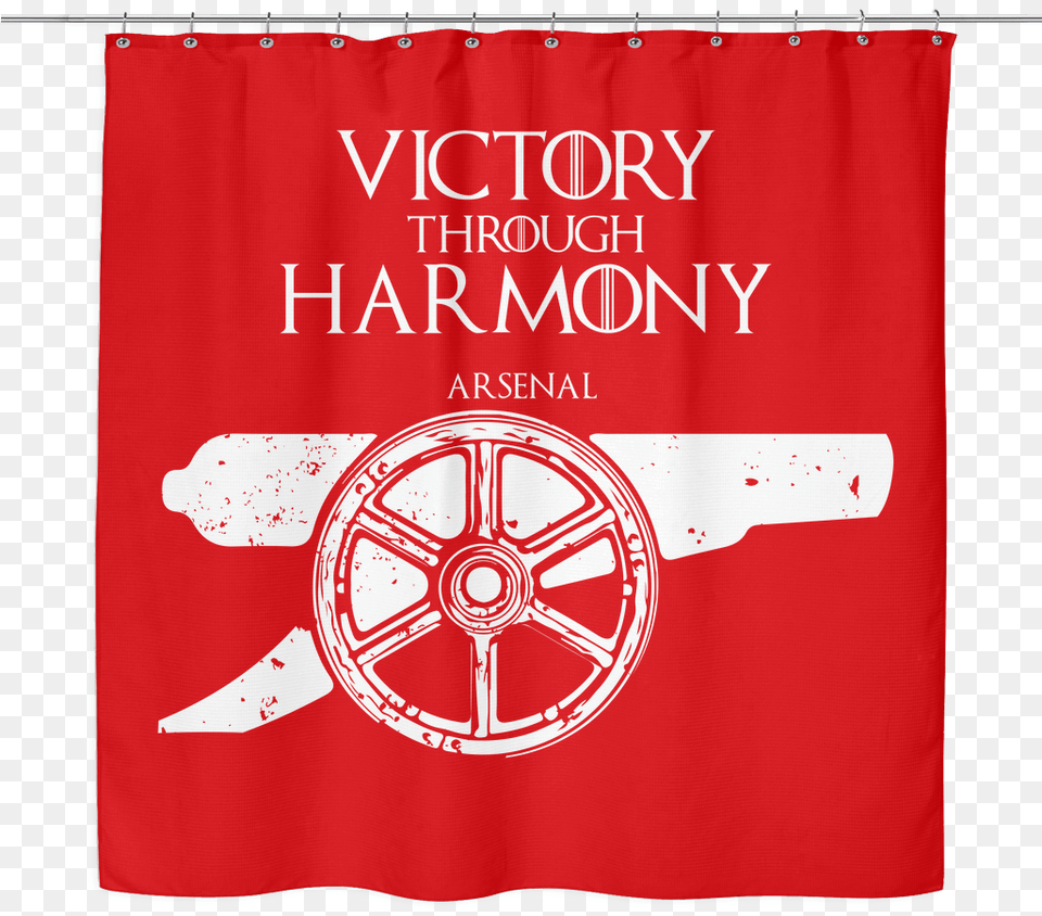 Game Of Thrones House Arsenal Fc Shower Curtain Arsenal Forever, Machine, Wheel, Text Free Transparent Png