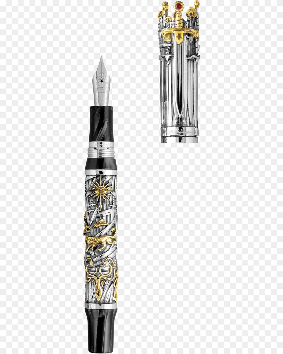 Game Of Thrones Limited Edition Fountain Pen Silver Montegrappa Game Of Thrones Iron Throne Rollerball, Fountain Pen, Blade, Dagger, Knife Png Image