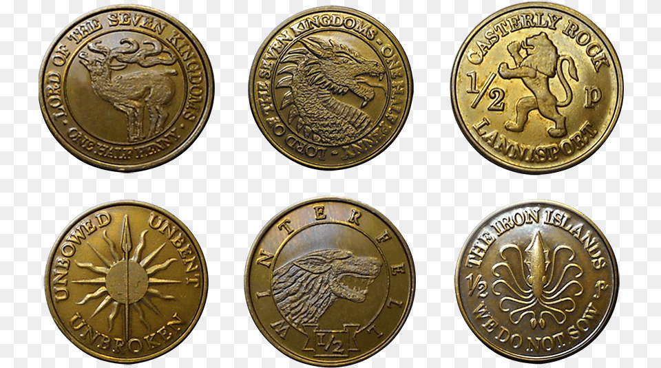 Game Of Thrones Set Of Half Pennies, Coin, Money, Gold Free Png Download