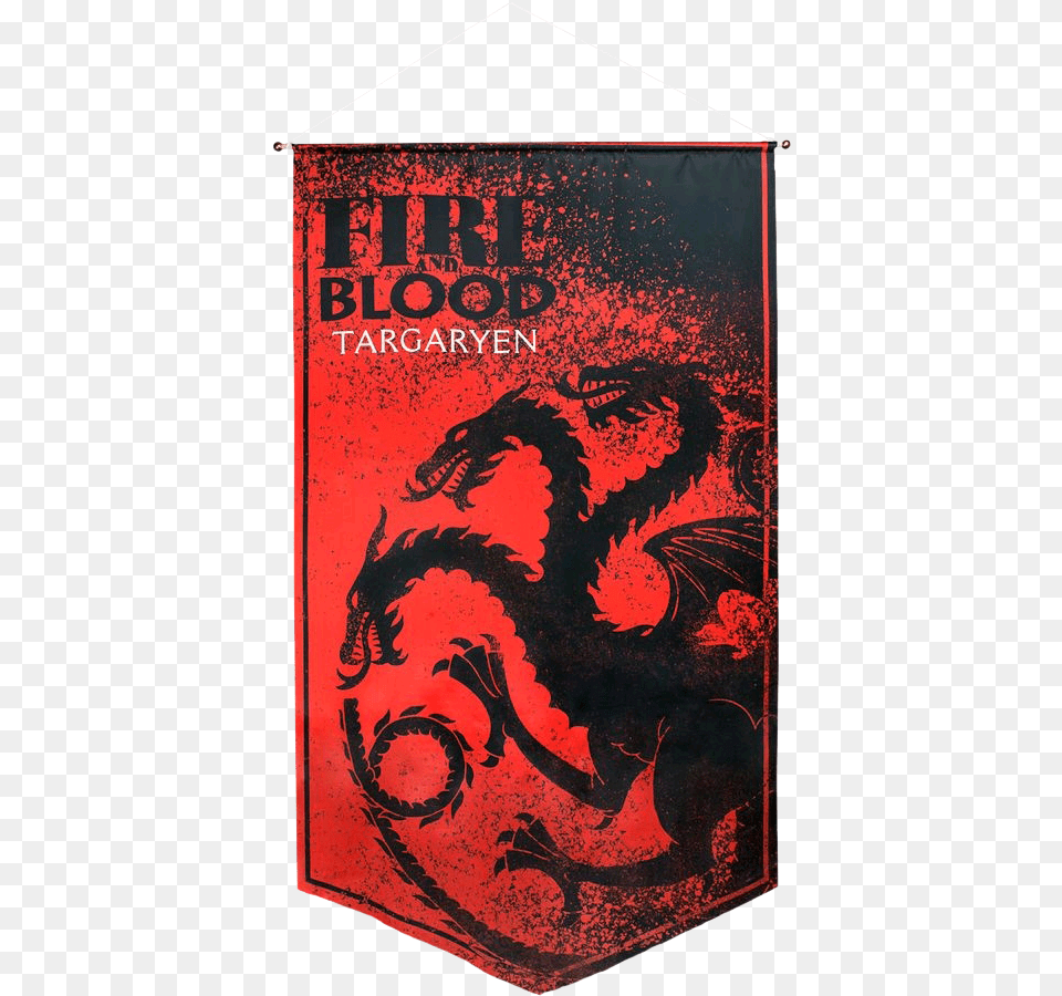 Game Of Thrones Targaryen Fire And Blood Satin Banner Game Of Thrones Dragons, Book, Publication Png Image