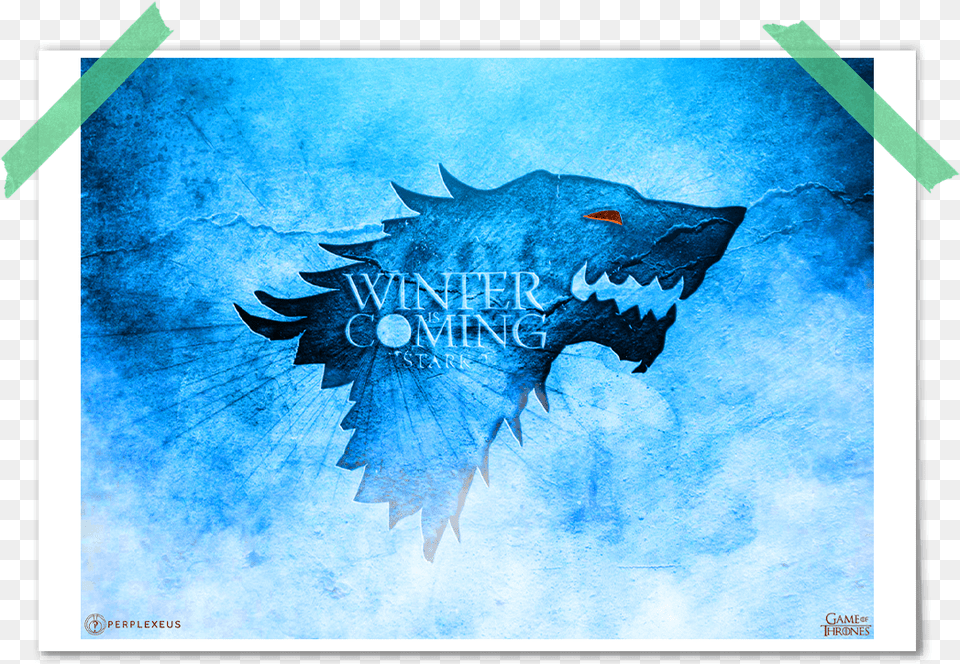 Game Of Thrones Winter Is Coming Ice Version Poster Winter Is Coming Blue, Animal, Fish, Sea Life, Shark Png