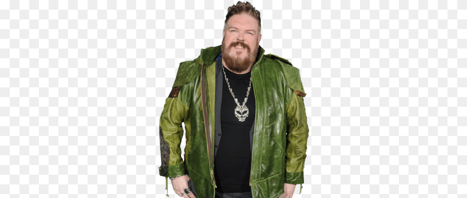Game Of Thrones39 Kristian Nairn On Learning What Counts Leather Jacket, Clothing, Coat, Person, Adult Free Png Download