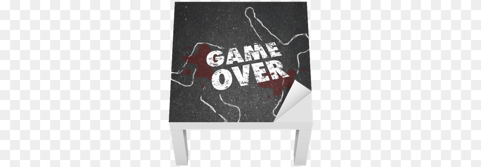 Game Over Body Chalk Outline Dead Person Lack Table Chalk Outline Of Dead Person, Stencil, Blackboard, Advertisement Free Png Download