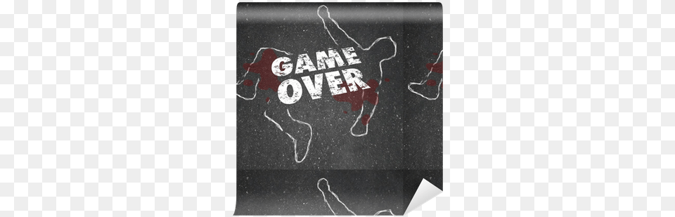 Game Over Body Chalk Outline Dead Person Wallpaper Graphic Design, Sticker, Art, Advertisement, Poster Free Png Download