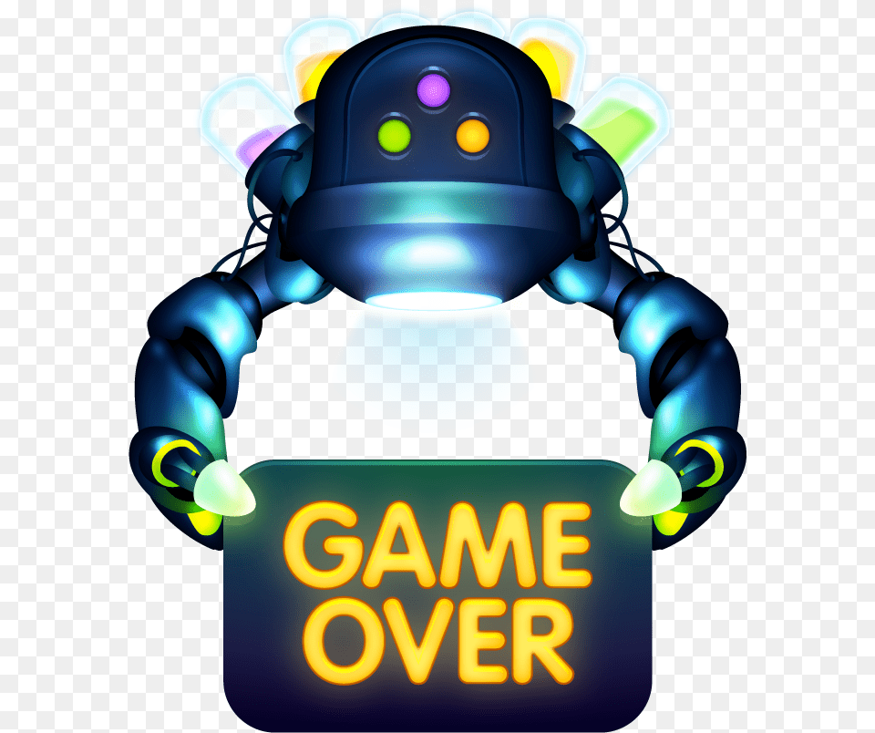 Game Over Game Over Robot, Light Free Transparent Png