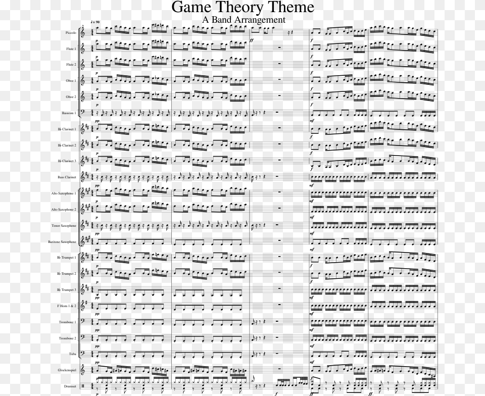 Game Theory Theme Sheet Music 1 Of 2 Pages Game Theory Tenor Sax, Gray Png Image