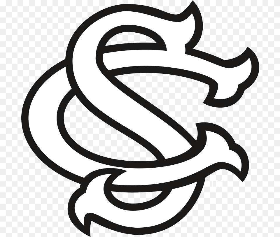 Gamecock Logo Stencil University Of South Carolina Baseball Logo, Alphabet, Ampersand, Symbol, Text Free Png Download