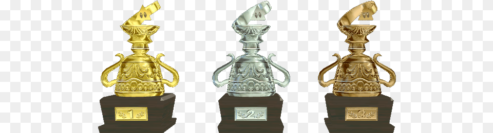 Gamecube Mario Kart Double Dash Reverse Cup Trophies Mario Kart Gold Trophy, Bottle, Cosmetics, Perfume Free Png