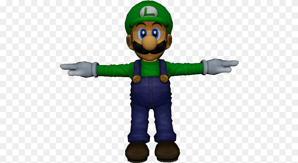 Gamecube Smash Bros Melee Luigi The Models Melee Luigi T Pose, Baby, Person, Clothing, Glove Png