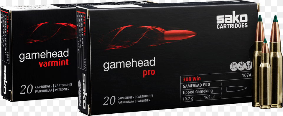 Gamehead Pro And Gamehead Varmint Sako 65 Creedmoor Ammo, Ammunition, Weapon, Bullet Png Image