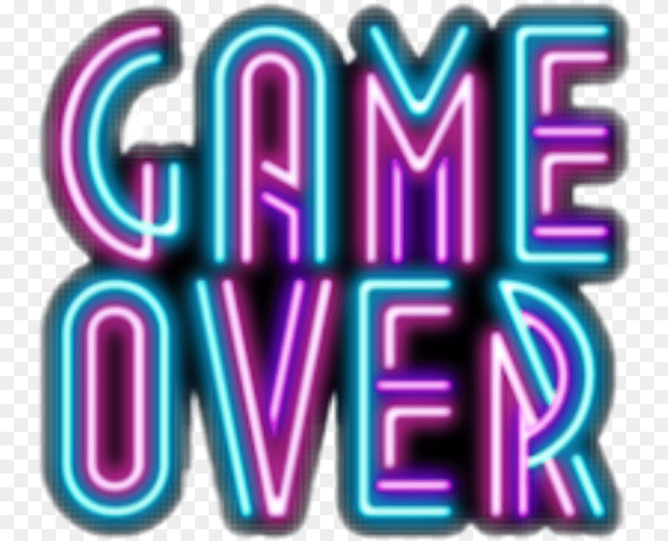 Gameover Game Over Neon Cute Grunge Tumblr Game Over Neon, Light, Dynamite, Weapon Free Png Download