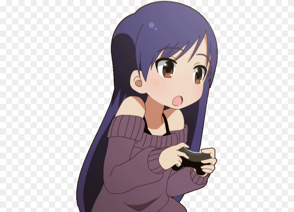 Gamer Girl Anime Uploaded By On We Heart It Anime Girl Gif, Book, Comics, Publication, Baby Free Transparent Png
