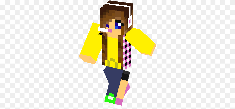 Gamer Girl Skin Chica Gamer Minecraft, Person, Toy, Clothing, Coat Free Transparent Png