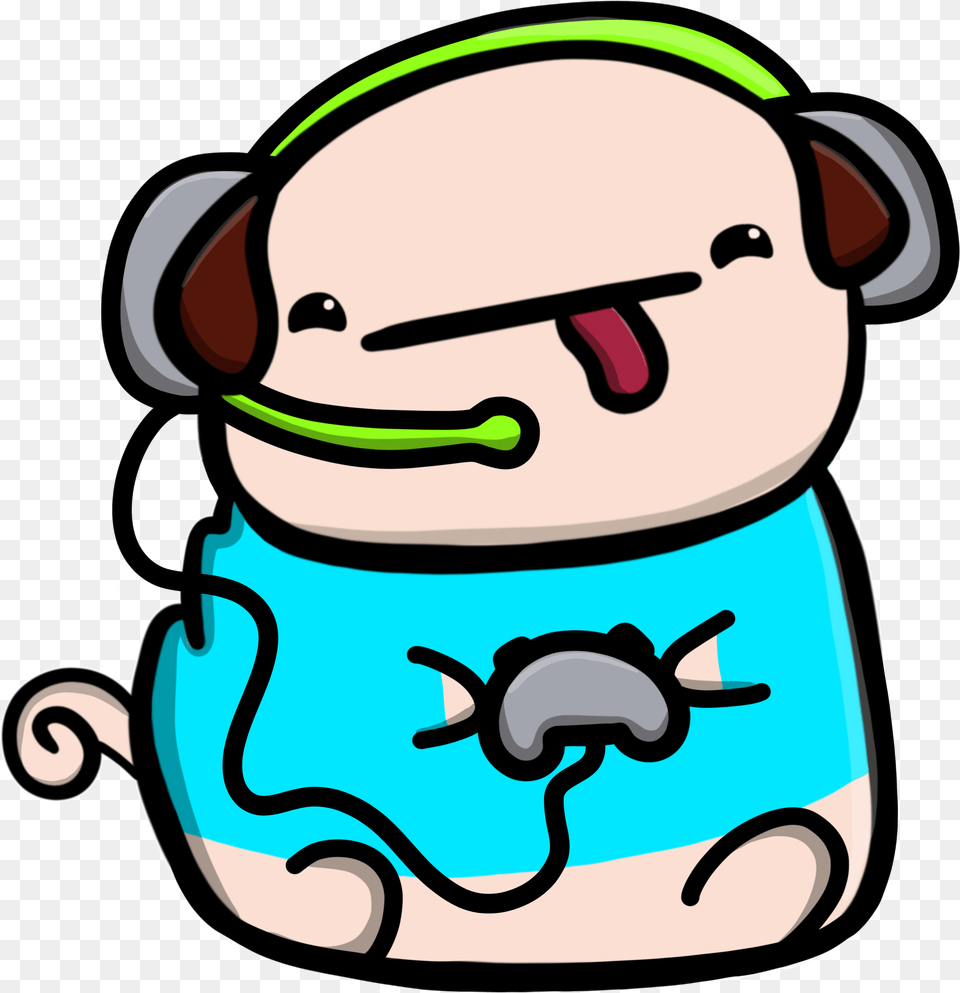 Gamer Pug 1 1n Video Game Clipart Full Size Clipart, Baby, Person, Face, Head Free Png Download