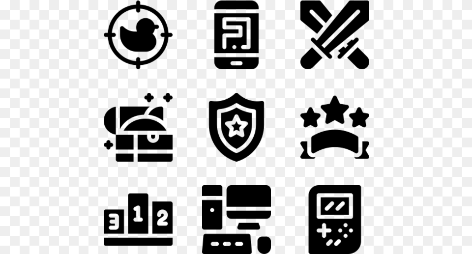 Gaming Bed And Breakfast Icons, Gray Free Png