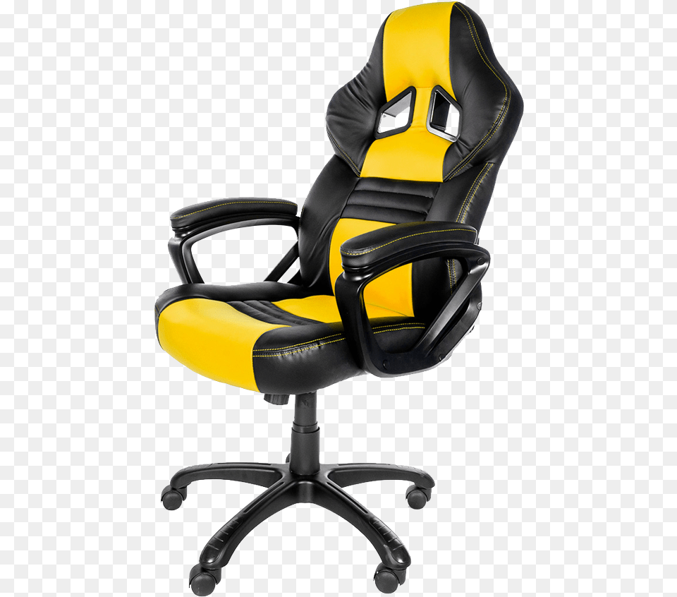 Gaming Chair Yellow And Black Gaming Chairs, Cushion, Furniture, Home Decor Free Transparent Png