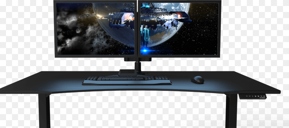 Gaming Desk Monitor Arms Gaming Computer Desk Gaming Desk For Gaming, Pc, Electronics, Screen, Hardware Free Png Download