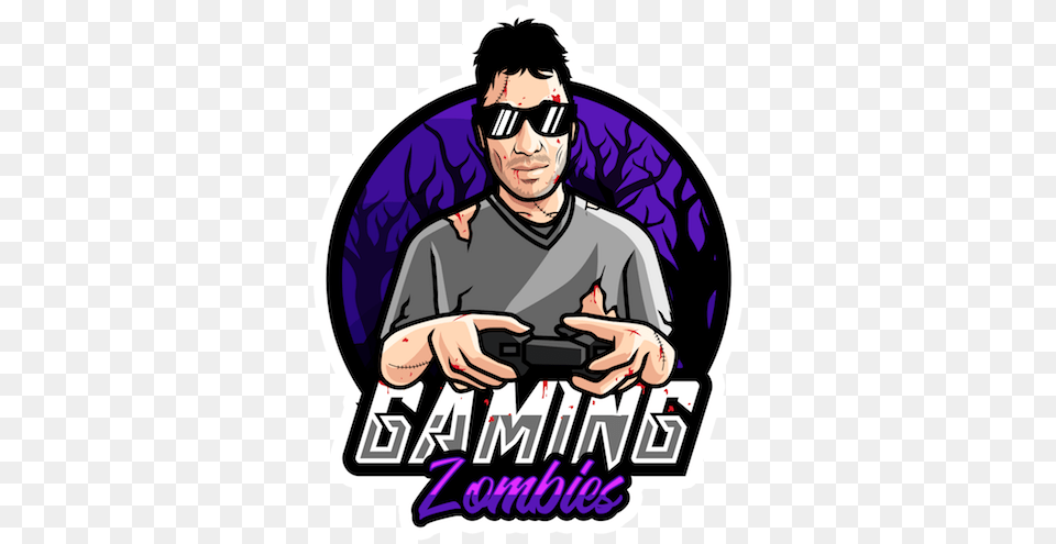 Gaming Zombies Gamer Zombie Logo, Photography, Adult, Male, Man Png Image