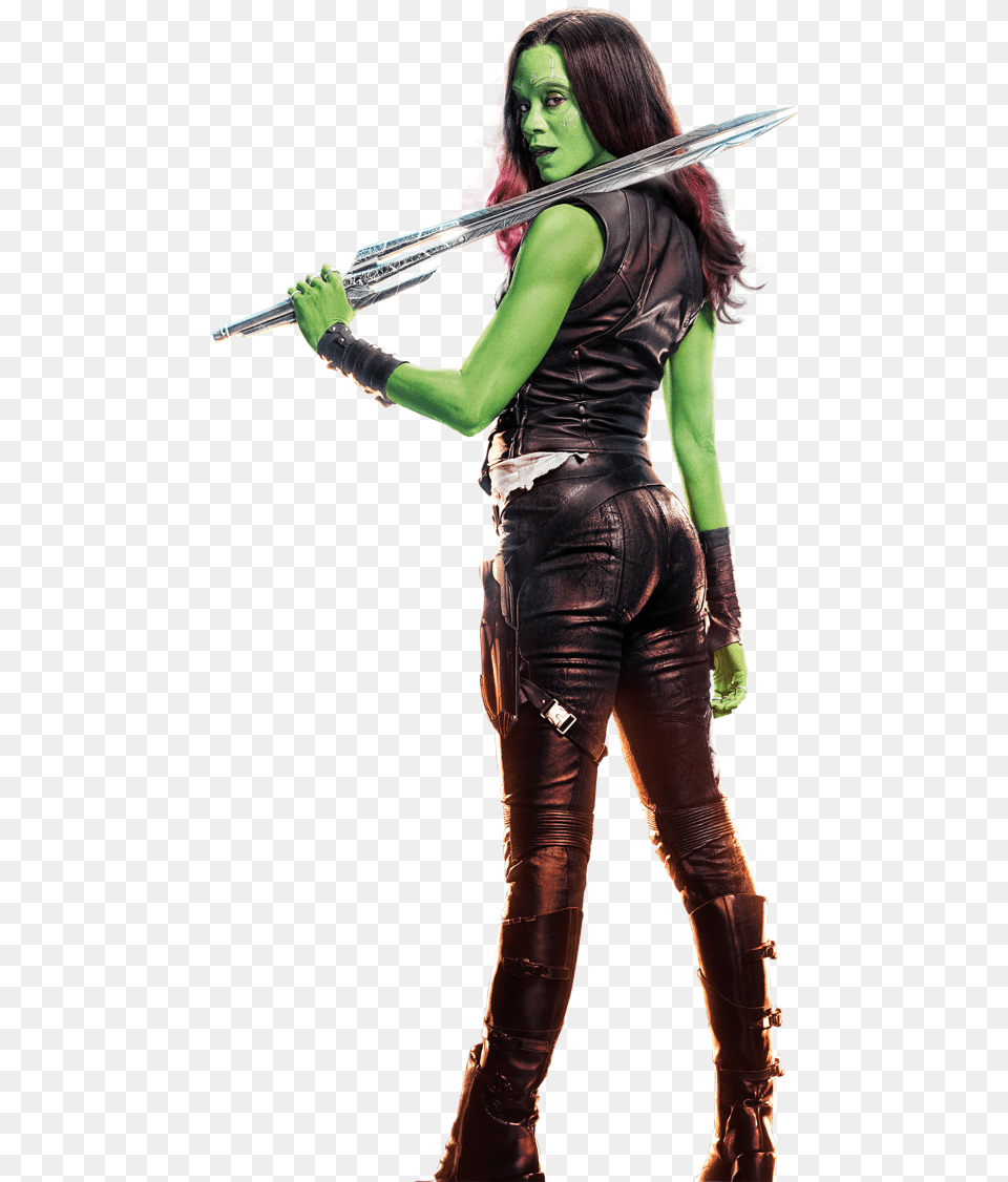 Gamora 7 Image Gamora, Person, Clothing, Costume, Weapon Free Png