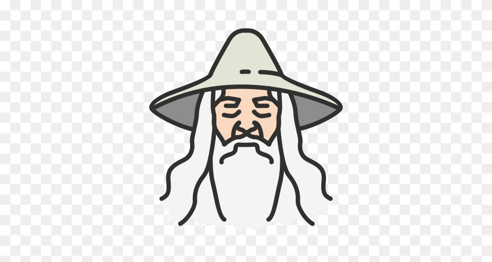 Gandalf Lord Of The Rings Old Man Wizard Icon, Sun Hat, Clothing, Hat, Stencil Png