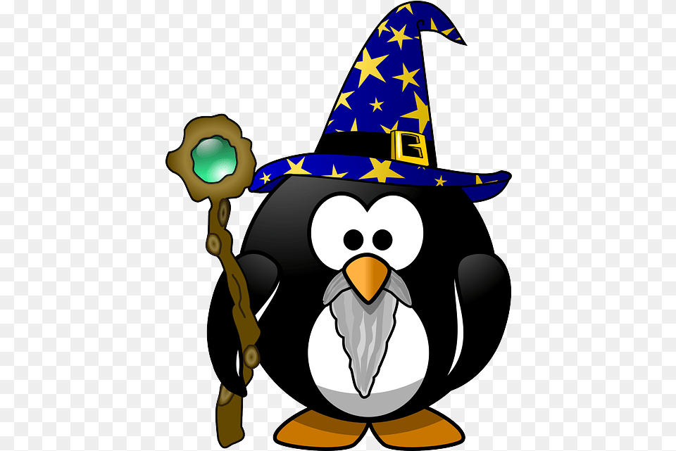 Gandalf Tux Animal Magic Penguin, Clothing, Hat, Bird, Bear Png Image