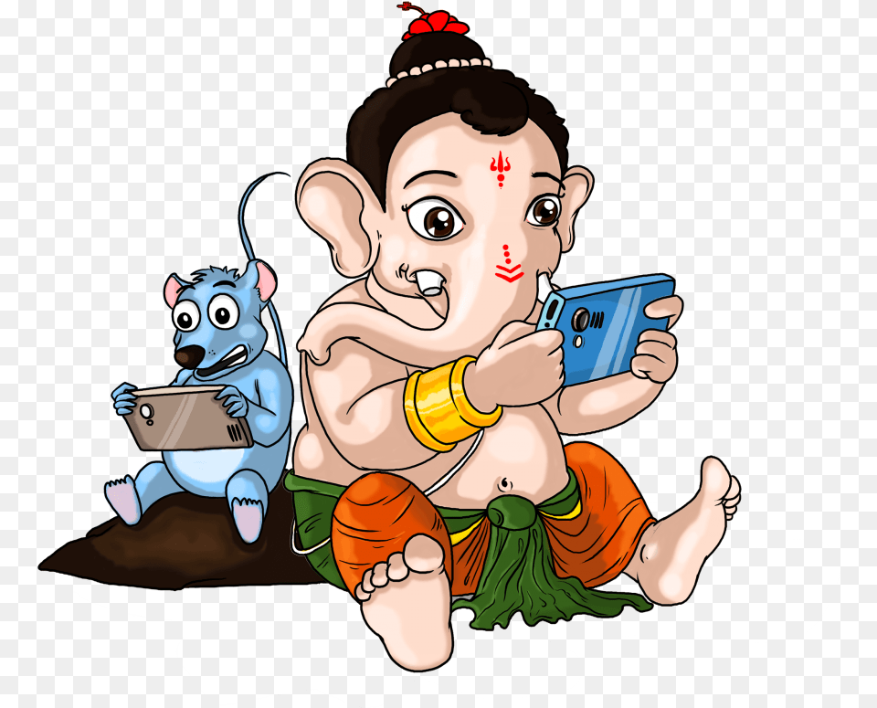 Ganesh Chaturthi Whatsapp Stickers, Baby, Person, Art, Face Free Transparent Png
