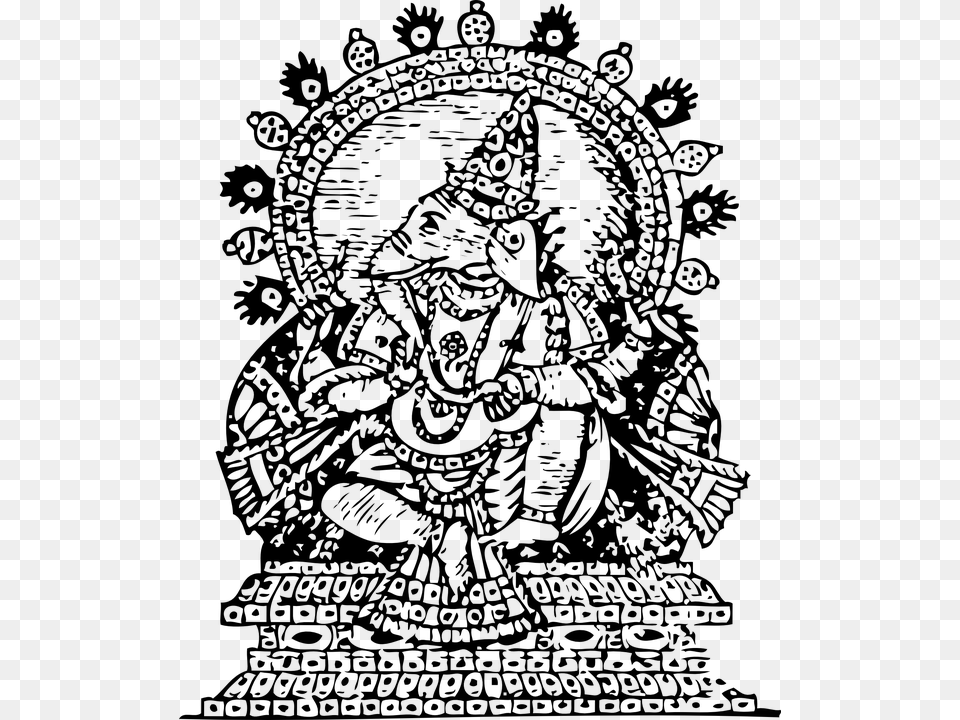 Ganesh Clip Art, Gray Png Image