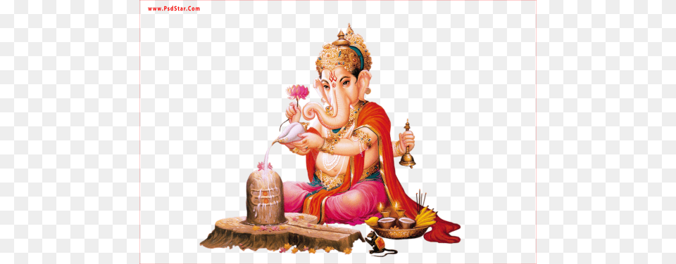 Ganesh Doing Pooja On Shiv Ling Stories Of Lord Siva Pictorial, Adult, Bride, Female, Person Png