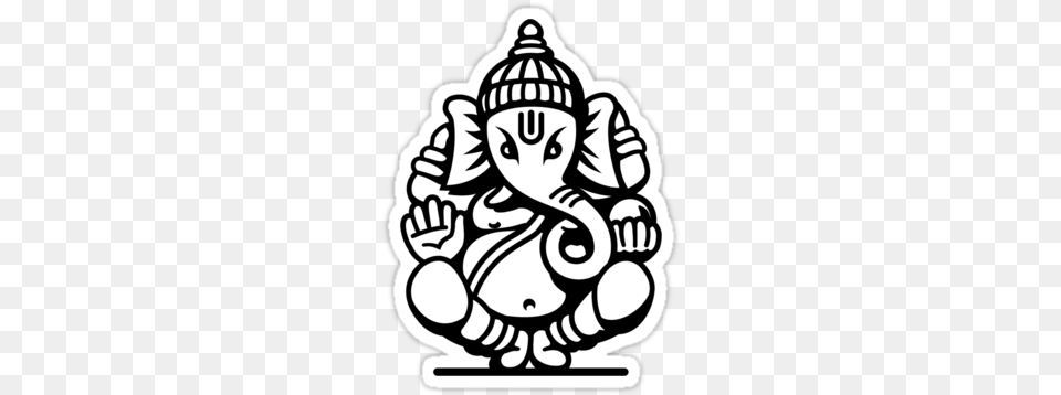 Ganesh Outline Clipart Library Ganesh Black And White, Art, Stencil, Ammunition, Grenade Free Png