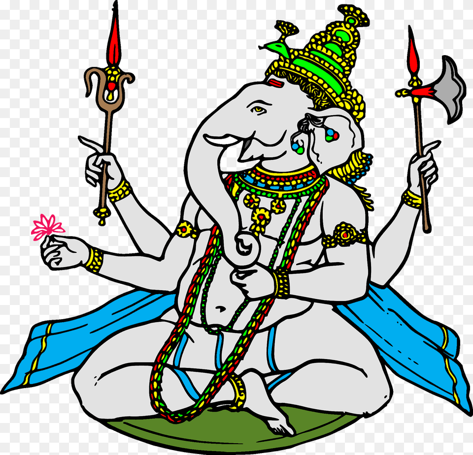 Ganesha Clipart, Art, Baby, Person, Weapon Png