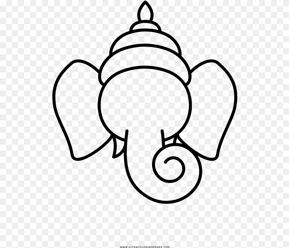 Ganesha Coloring, Gray Free Png