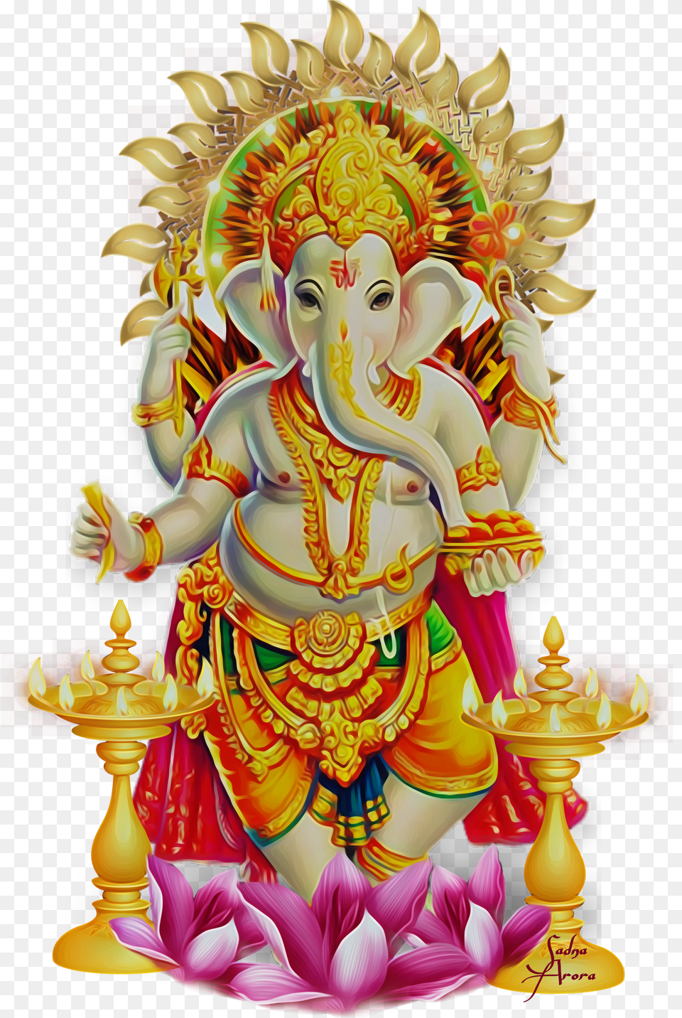 Ganesha Diwali Stickers By Sadna2018 Ganpati Dipawali Ganesh Ji Photo, Sphere, Woman, Adult, Person Png