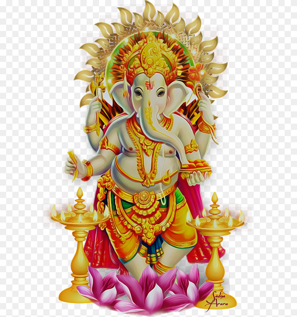 Ganesha Diwali Stickers By Sadna2018 Ganpati Dipawali Ganesh Laxmi Images, Festival, Hanukkah Menorah Png