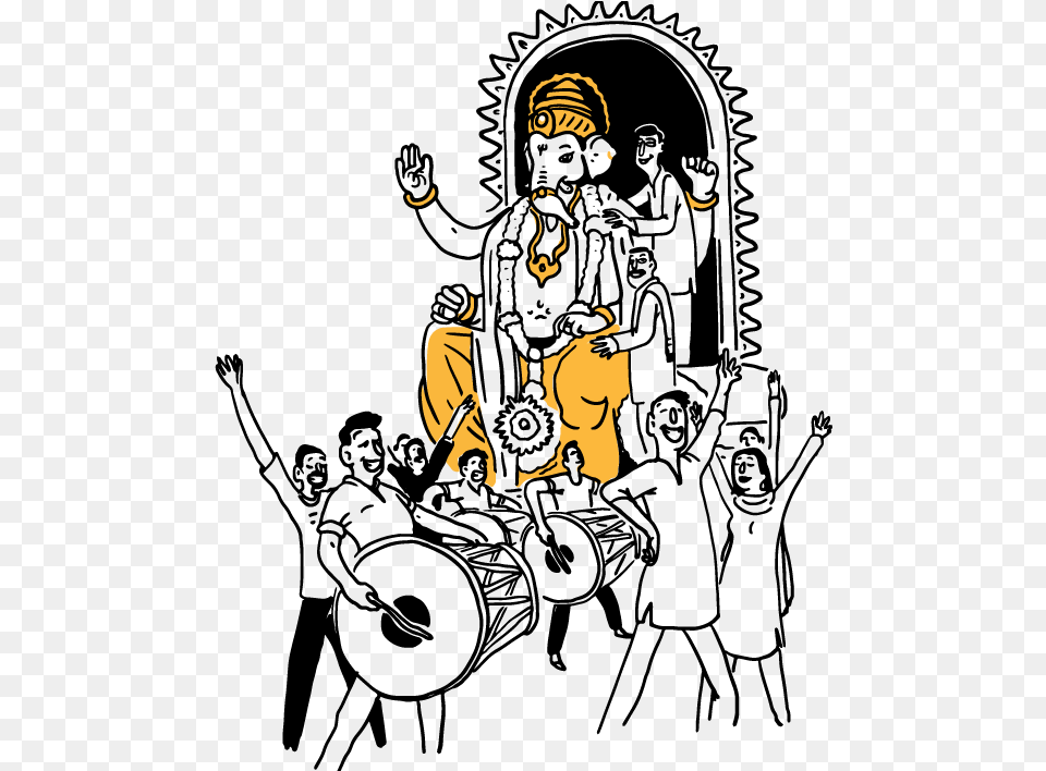 Ganesha Ganpati Painting, Person, Logo Free Png