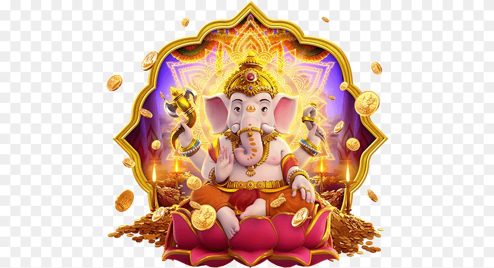 Ganesha Gold Slot, Baby, Person, Treasure, Altar Free Png Download