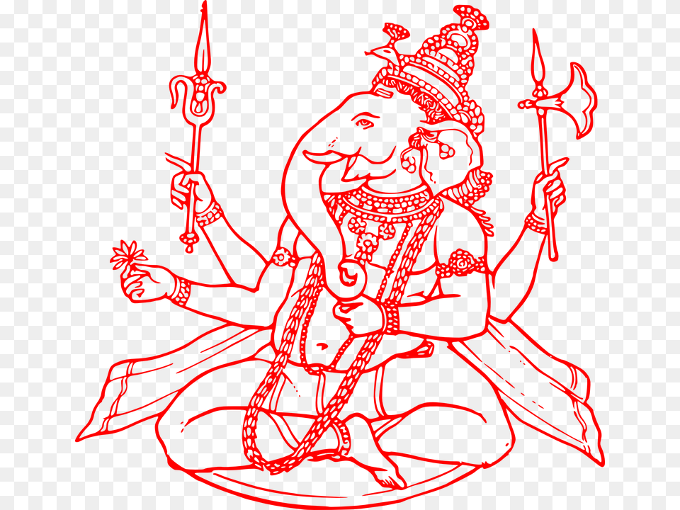 Ganesha Hinduism Hindu Temple God Elephant Arms Religion Hindu, Person Png