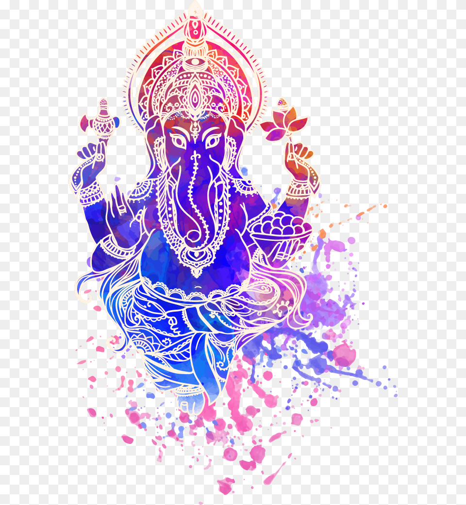 Ganesha Vector Ganesh Visarjan Ganesh Transparent Background, Purple, Art, Graphics, Drawing Png Image