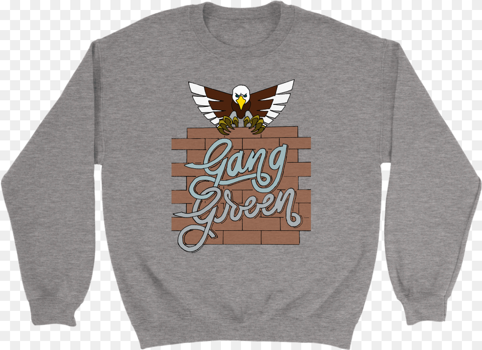 Gang Green Wall Crewneck Sweatshirt Philadelphia Crew Neck, Clothing, Hoodie, Knitwear, Long Sleeve Free Png Download