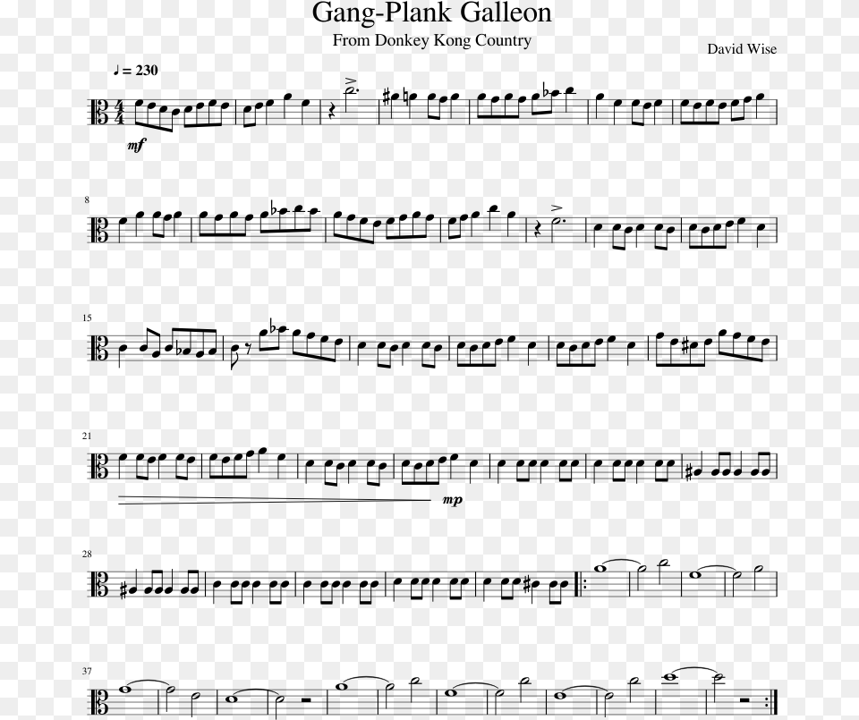 Gang Plank Galleon Sheet Music, Gray Png