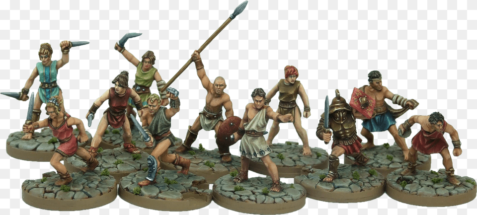 Gangs Of Rome Grouped Fighters Gladiator Gangs Of Rome Miniatures, Weapon, Spear, Figurine, Adult Free Png Download