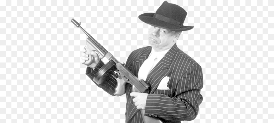 Gangster Hold A Tommy Gun, Weapon, Rifle, Hat, Firearm Free Png Download