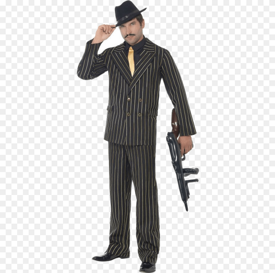Gangster Mafia Pinstripe Suit, Weapon, Clothing, Firearm, Formal Wear Free Png Download