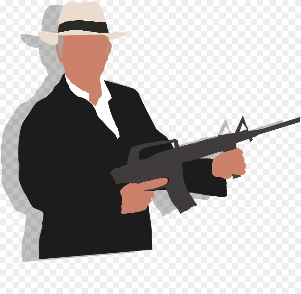 Gangster Retro Style Mafia Picture Mafia Weapon, Clothing, Firearm, Gun Free Transparent Png