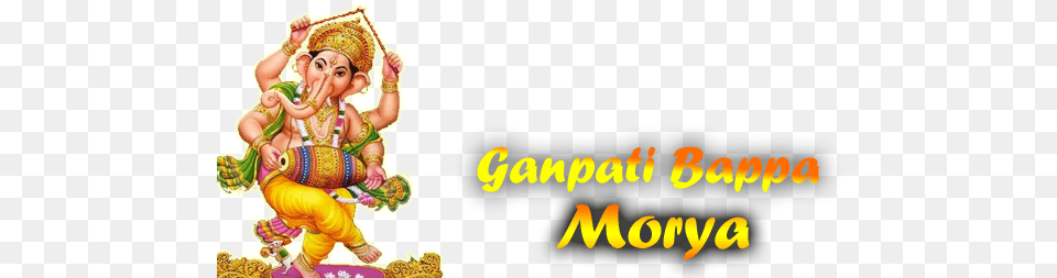 Ganpati Bappa Morya Text Hd, Adult, Bride, Female, Person Free Png Download
